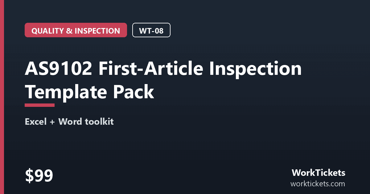 Preview of the AS9102 First-Article Inspection Template Pack
