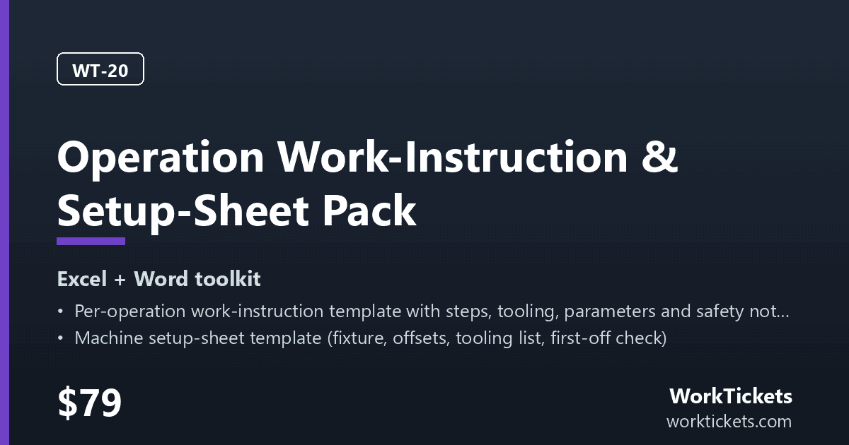 Preview of the Operation Work-Instruction & Setup-Sheet Pack