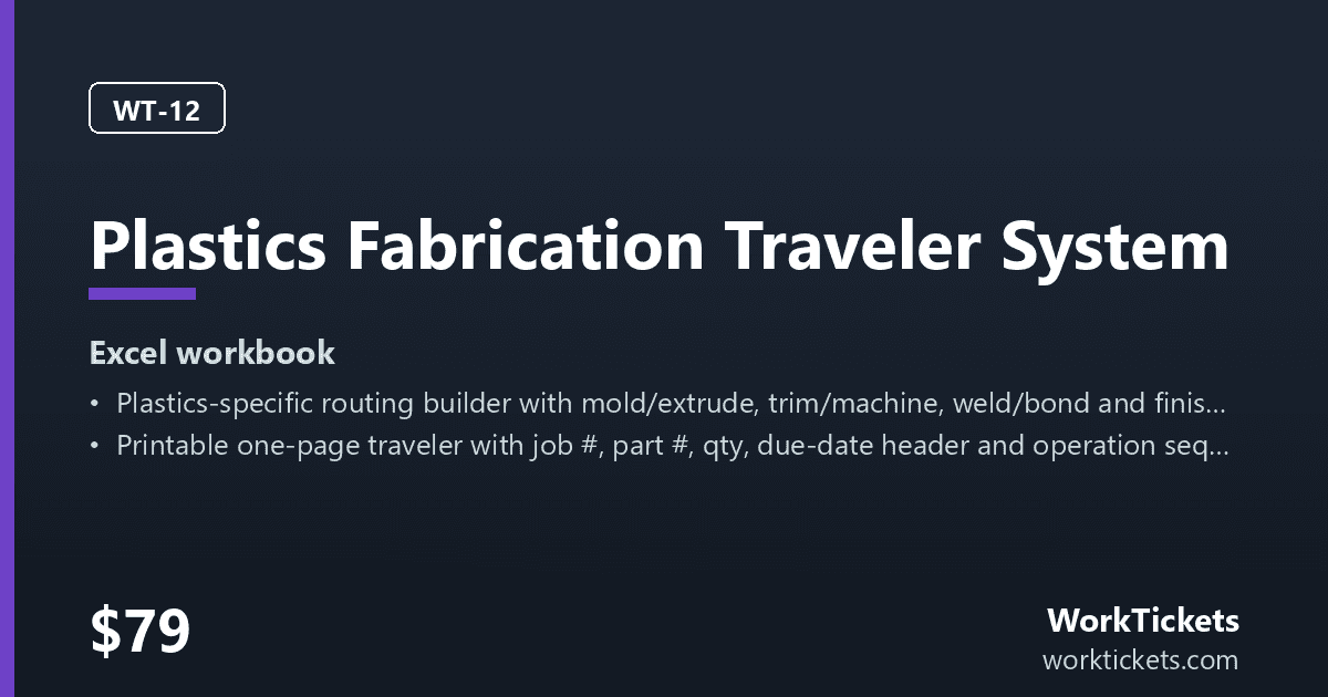 Preview of the Plastics Fabrication Traveler System