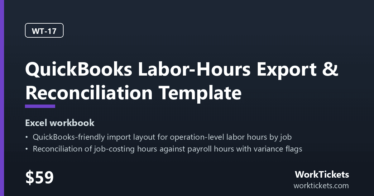 Preview of the QuickBooks Labor-Hours Export & Reconciliation Template