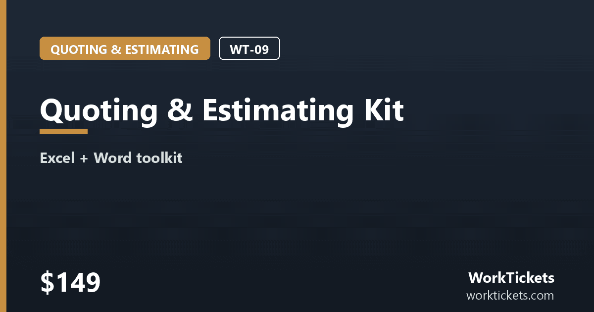 Preview of the Quoting & Estimating Kit