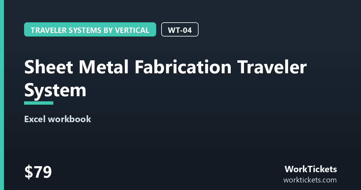 Preview of the Sheet Metal Fabrication Traveler System